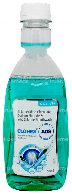 Clohex Ads Mint Flavour No Sugar Added Mouthwash 200Ml Clohex Ads Mint Flavour No Sugar Added Mouthwash 200Ml